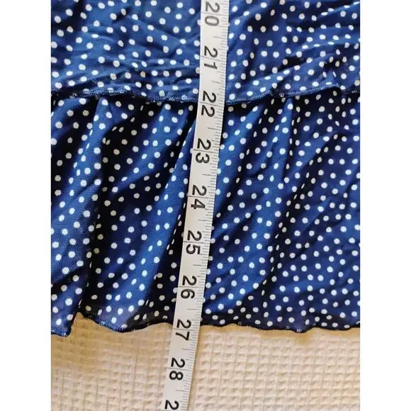 1X Coldwater Creek Blue And White Polkadot Layered Ruffles Sleeveless Blouse. 18 - Picture 16 of 16
